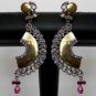 PREMIUM INDIAN VICTORIAN JEWELRY STIMULATED DIAMOND RUBY BEADS EARRING PAIR NS38