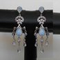PREMIUM INDIAN VICTORIAN JEWELRY SILVER PL AMERICAN DIAMOND EARRING PAIR NS32