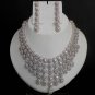 Premium Jewelry Rhodium Plated DESIGNER NECKLACE SET Cubic Zirconia AD Jaipur