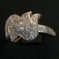 GOLDEN FINISH zirconia AD BOLLYWOOD DESIGNER WEDDING RING COCKTAIL INDIAN TT22