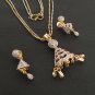 Pendant Earrings Indian Bollywood Costume Gold Rhodium FS EHS CZ TT33