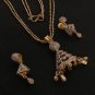 Pendant Earrings Indian Bollywood Costume Gold Rhodium FS EHS CZ TT33