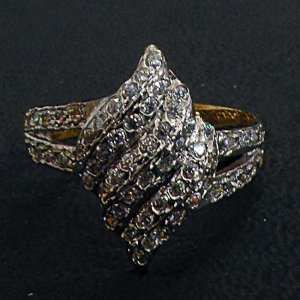 1PC VICTORIAN SILVER FINISH CRYSTAL AD BOLLYWOOD DESIGNER WEDDING RING tt28