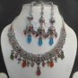4Pc PREMIUM POLKI TEAL GREEEN JEWELRY INDIAN BRIDAL COSTUME SAREE NECKLACE A119