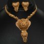 Unique Designer Genuine Gold Pl Filigree HandMade Necklace Set India Premium GF9