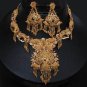 Unique Designer Genuine Gold Filigree HandMade Necklace Set India Premium GF27