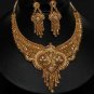 Unique Designer Genuine Gold Filigree HandMade Necklace Set India Premium GF19