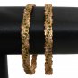 PREMIUM JEWELRY INDIA Gold FORMED 2 Bangle EMERALD BOLLYWOOD  SIZE 2.8  JJ12