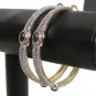 Premium INDIAN JEWELRY 2 Tone Gold Rhodium finish Bangle pair EMERALD AD JJ10