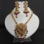 Pendant Necklace Earrings Indian Bollywood Sari Polki Meena Jewelry ERT EHS FP45