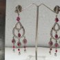 DIVA DESIGNER INDIAN VICTORIAN CZ EARRING SET BRIDAL PEARL RUBY BEADS ERT FS F30