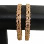 BOLLYWOOD INDIAN PREMIUM JEWEL BANGLE PAIR CLEAR ZIRCONIA SIZE 2.8 JJ18