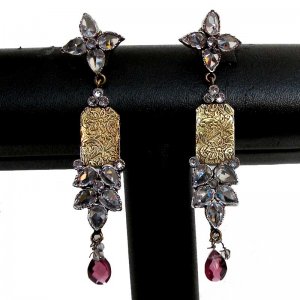 BOLLYWOOD DIVA EARRING PAIR PREMIUM ERT EHS VICTORIAN JEWELRY DESIGNER NS40