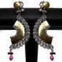 GENUINE ERT EHS VICTORIAN JEWELRY STIMULAT DIAMOND RUBY BEADS EARRING PAIR NS38