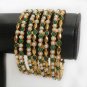 BN29 Indian Bollywood Bangles Bracelets Kadas Emerald Pearls ERT EHS 2.8 Size