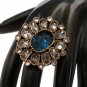 PREMIUM INDIA FASHION VICTORIAN DESIGNER JEWELRY 2 TONE AD GEMSTONE RING