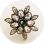 PREMIUM INDIA FASHION VICTORIAN DESIGNER JEWELRY 2 TONE AD GEMSTONE RING