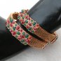 2PC PREMIUM INDIAN JEWELRY POLKI BANGLE BOLLYWOOD RUBY EMERALD BRACELET 2.8 F314