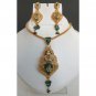 Unique Goldplated Kundan Meena Jewelry EERT EHS Polki Pendant jewelry Set fq84