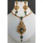 Unique Goldplated Kundan Meena Jewelry EERT EHS Polki Pendant jewelry Set fq84