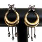 AMERICAN AD VICTORIAN JEWELRY 2TONE HOOP EARRING PAIR ERT EHS BOLLYWOOD NS43