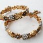 2PC PREMIUM INDIAN JEWELRY POLKI BANGLE GOLDTONE GEMSTONE BRACELET PAIR 2.4 F324
