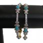 BANGLE PAIR TURQUOISE & AMERICAN DIAMONDS INDIAN JEWELRY BOLLYWOOD ERT EHS JJ6