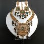 WEDDING CHOKER POLKI JEWELRY SET ERT EHS RUBY EMERALD INDIAN NECKLACE 4PC H71