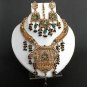 WEDDING CHOKER POLKI JEWELRY SET ERT EHS RUBY EMERALD INDIAN NECKLACE 4PC H71