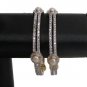 Pearl Ad Kadas INDIAN JEWELRY 2 Tone Gold Rhodium finish Bangle pair ERT EHS JJ7