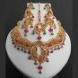 Indian Bollywood Beautiful Necklace Earrings Tikka ERT EHS CZ Emerald Ruby FN21