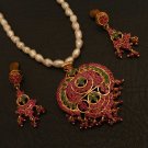 PREMIUM CHRISTMAS ES EHS JEWELRY  GOLDPLATE RUBY EMEEALD  PENDANT EARRING  RE157