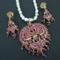 PREMIUM CHRISTMAS  JEWELRY ROYAL INDIAN RUBY PENDANT ES EHS EARRING 3P RE159