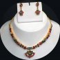 PREMIUM INDIAN BRIDAL JEWELRY  GOLDTONE RUBY Multi NECKLACE EARRING 3P RE123