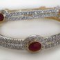 ERT EHS PREMIUM JEWELRY INDIA 2 Tone Gold Rhodium FINISH Bangle pair RUBY JJ8