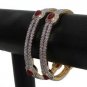 ERT EHS PREMIUM JEWELRY INDIA 2 Tone Gold Rhodium FINISH Bangle pair RUBY JJ8