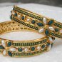 Shinning Emerald Pearl Indian Bollywood Bangles Bracelets Kadas ERT EHS 2x vb573