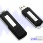 USB Flash Drive & Audio Recorder - 240 Hours (Black)