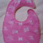 Pink University of Michigan baby bib