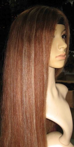 Human Hair Straight Full Lace wig Yellow 26'