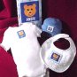 personalized baby girl clothing set with bear design