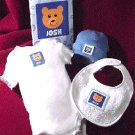 personalized baby boy clothing set with brown bear