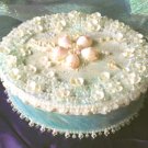 hand-made shell craftted oval jewelry box or memory box