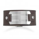 Leather Bracelet with Stainless Steel ID Plate