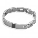 Stainless Steel Bracelet with Patterned ID Plate