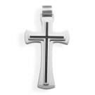 Black Inlay Stainless Steel Cross Pendant