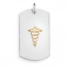 10 Kt and Sterling Silver Medical Tag Pendant