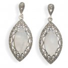 Marcasite and White Shell Earrings