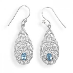 Blue Topaz Drop Earrings