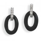 Black Onyx and CZ Earrings